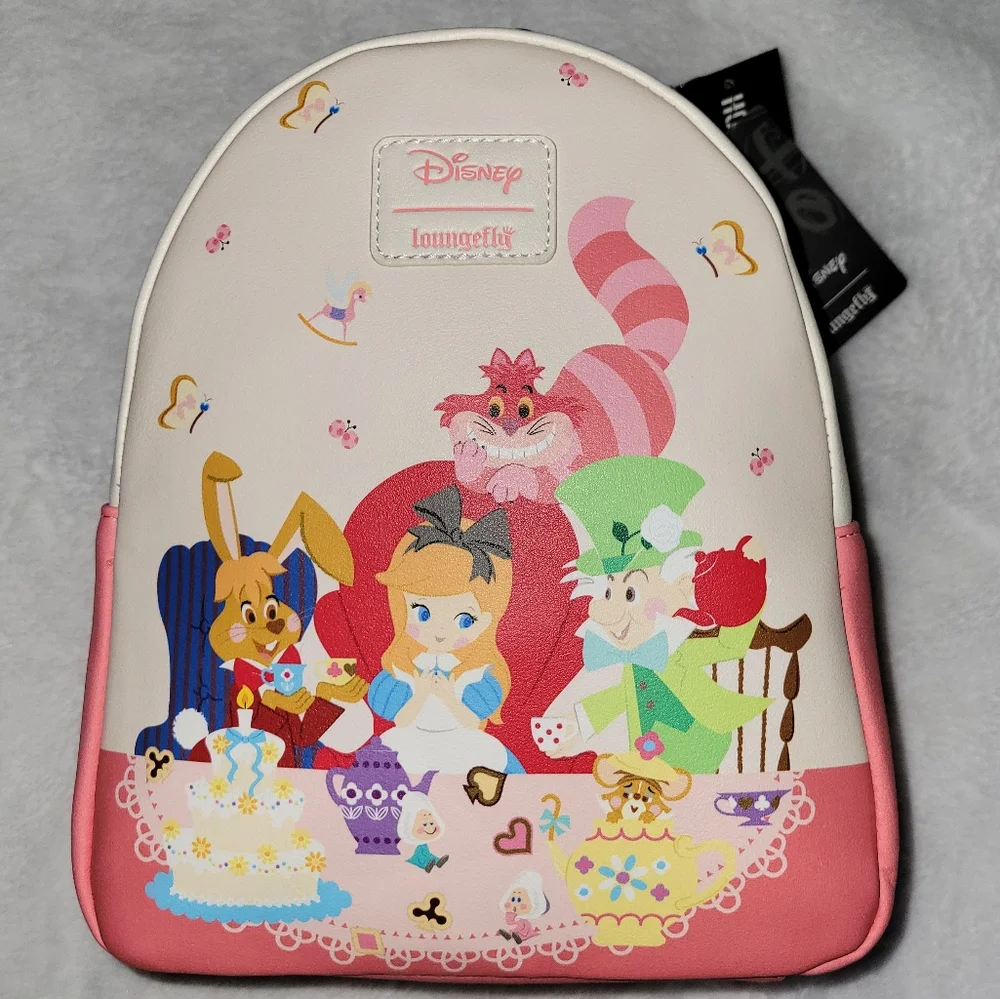 Loungefly Disney Alice In Wonderland Pink Tea Party Mini Backpack